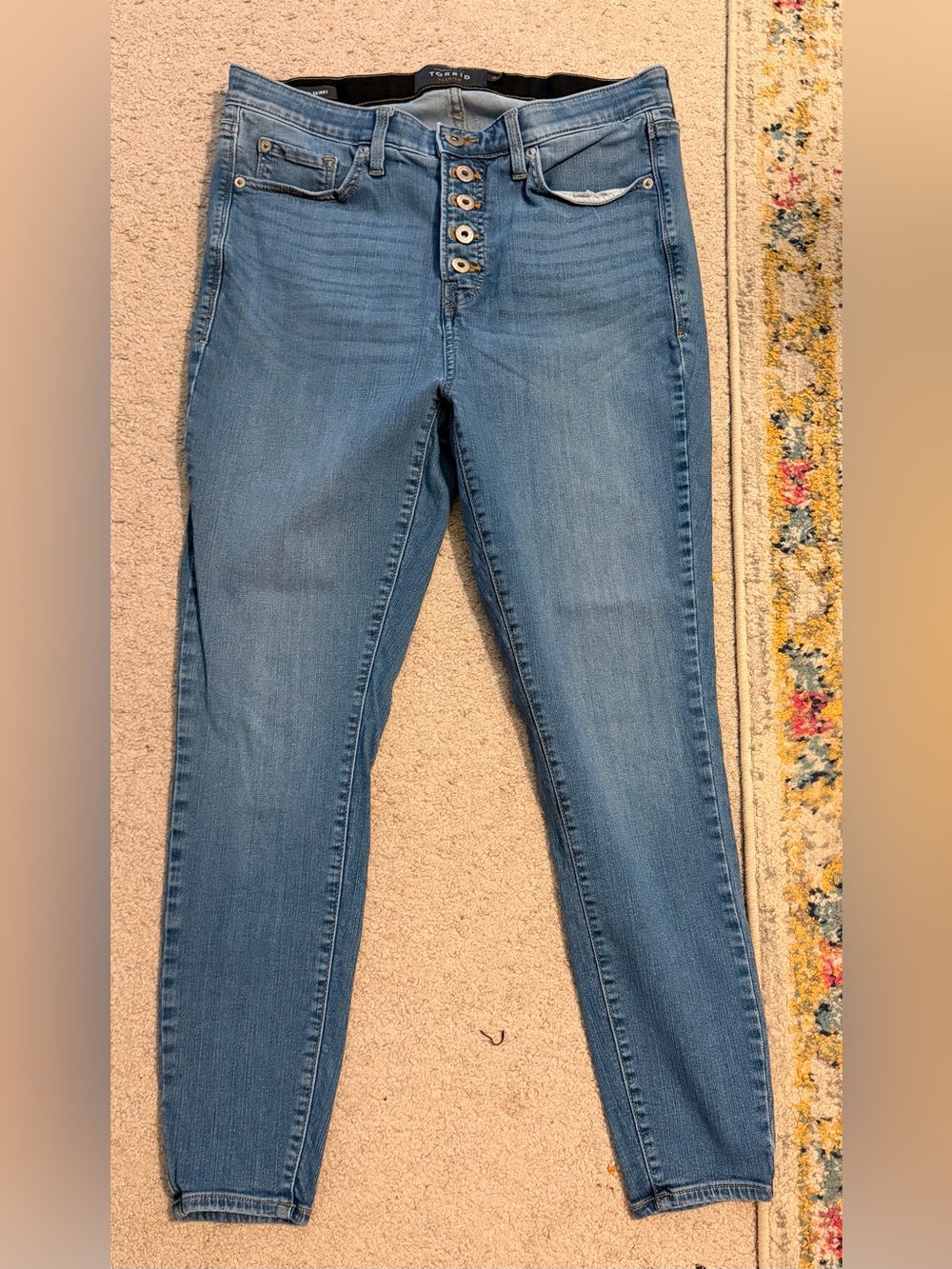 torrid Light Blue Skinny Button-Fly Jeans Size 14